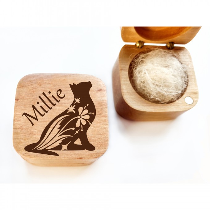 Wooden keepsake box hair locket