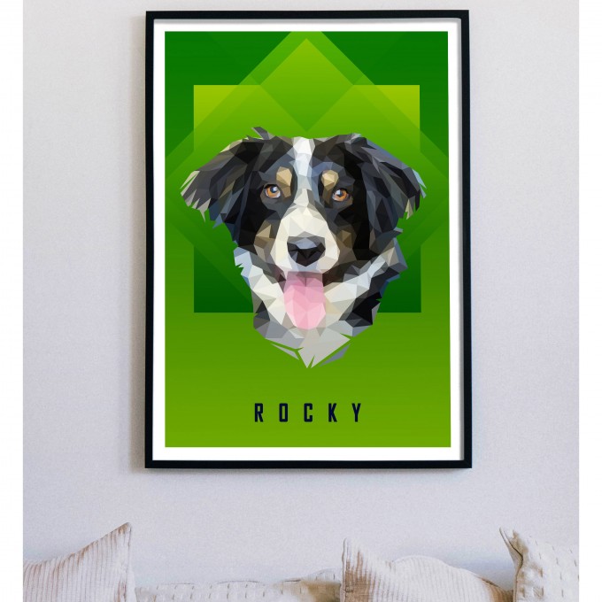 Custom Pet Portrait Low Poly