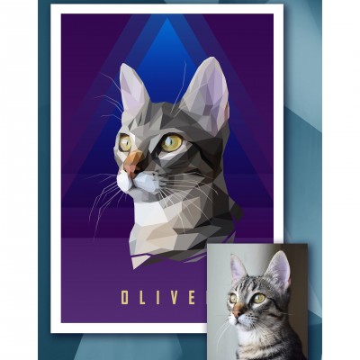  Custom Pet Portrait Low Poly