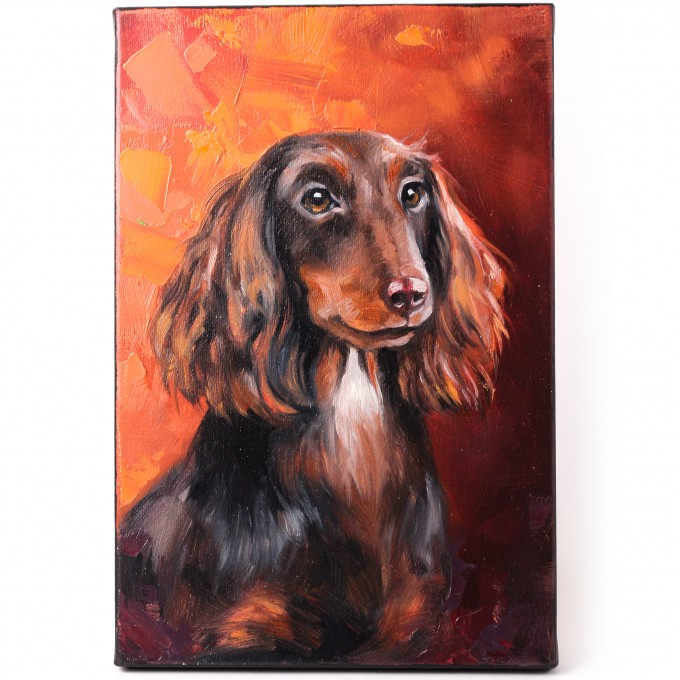 Dog portrait custom painting from photo | Custom dog painting