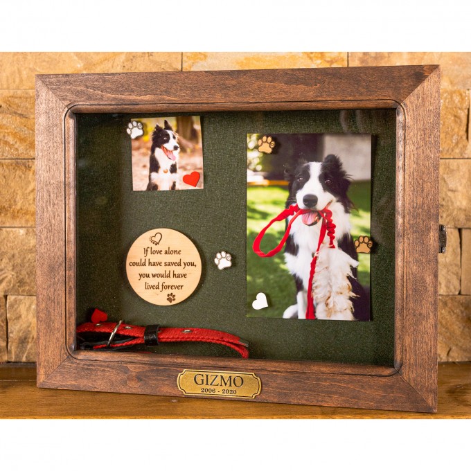 Pet memory shadow box personalized pet memorial frame