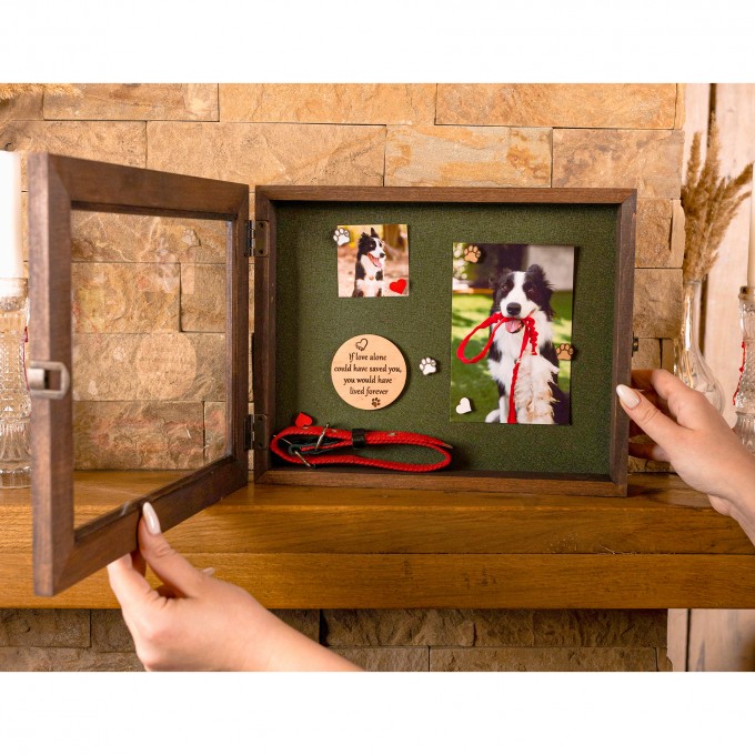 Pet memorial shadow box